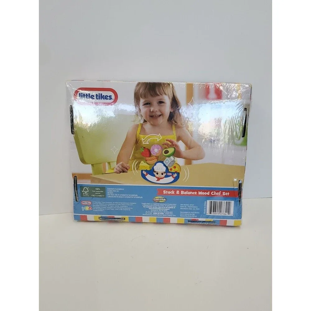 Little Tikes Stack & Balance Wood Chef‎ Set (8 Pieces) (2+years) Brand New Toy